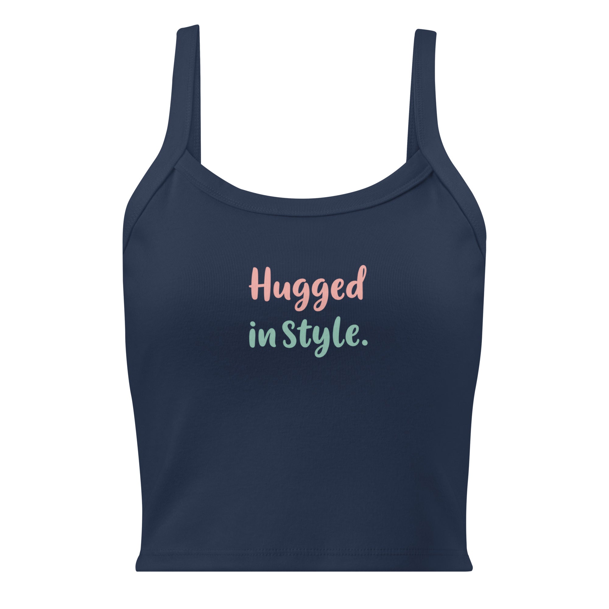 Women’s micro-rib tank top | Hugged In Style micro-rib tank top AwRans Clothing womens-micro-rib-tank-top-solid-navy-blend-front-67ea7b428fa49