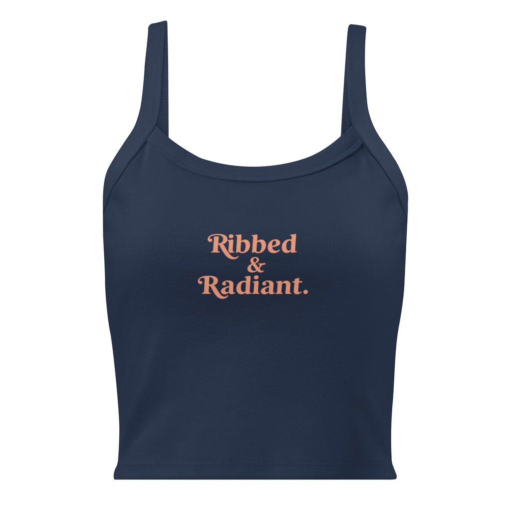 Women’s micro-rib tank top | Ribbed & Radiant micro-rib tank top AwRans Clothing womens-micro-rib-tank-top-solid-navy-blend-front-67ea7bdd11340