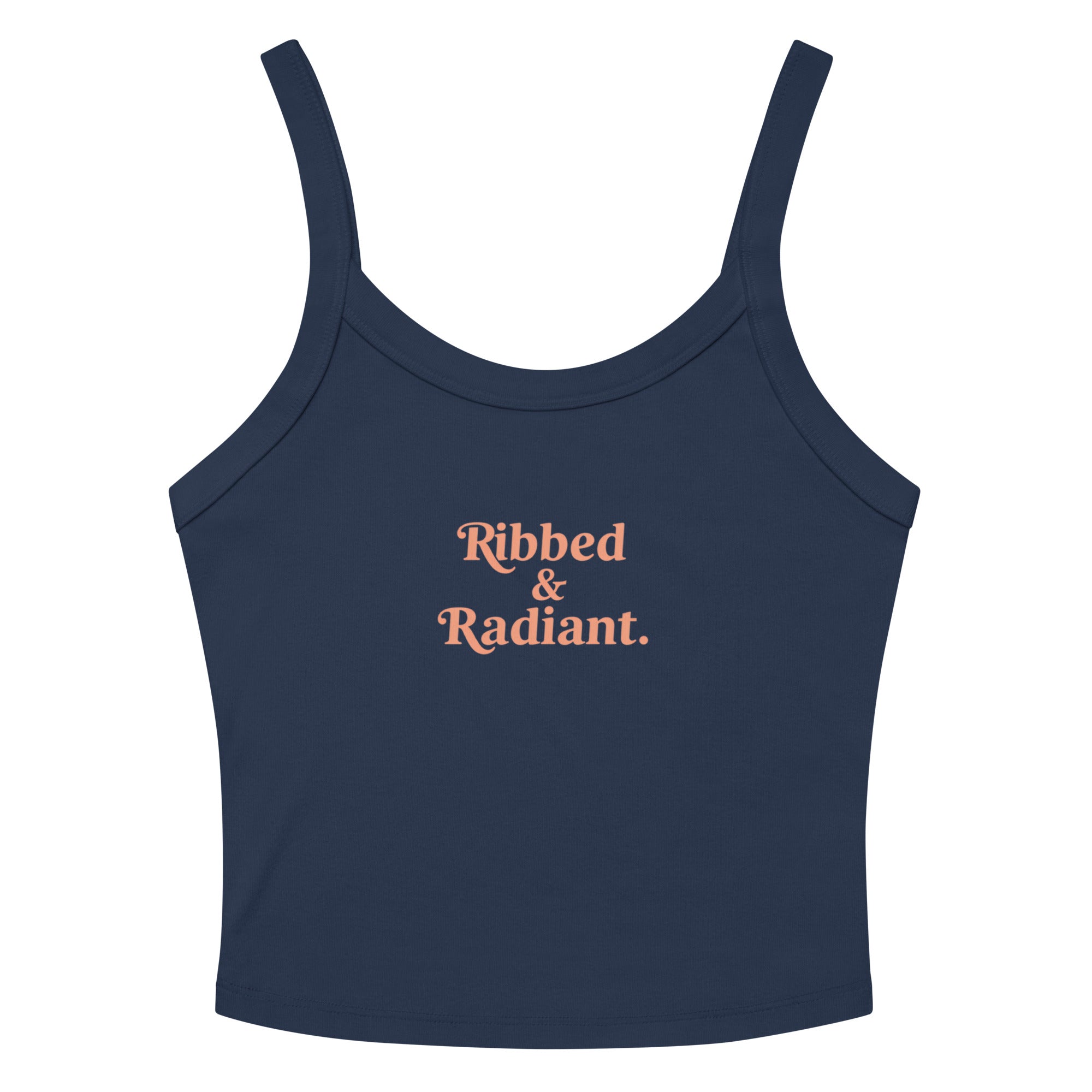Women’s micro-rib tank top | Ribbed & Radiant Solid Navy Blend micro-rib tank top AwRans Clothing womens-micro-rib-tank-top-solid-navy-blend-front-67ea7bdd19af5