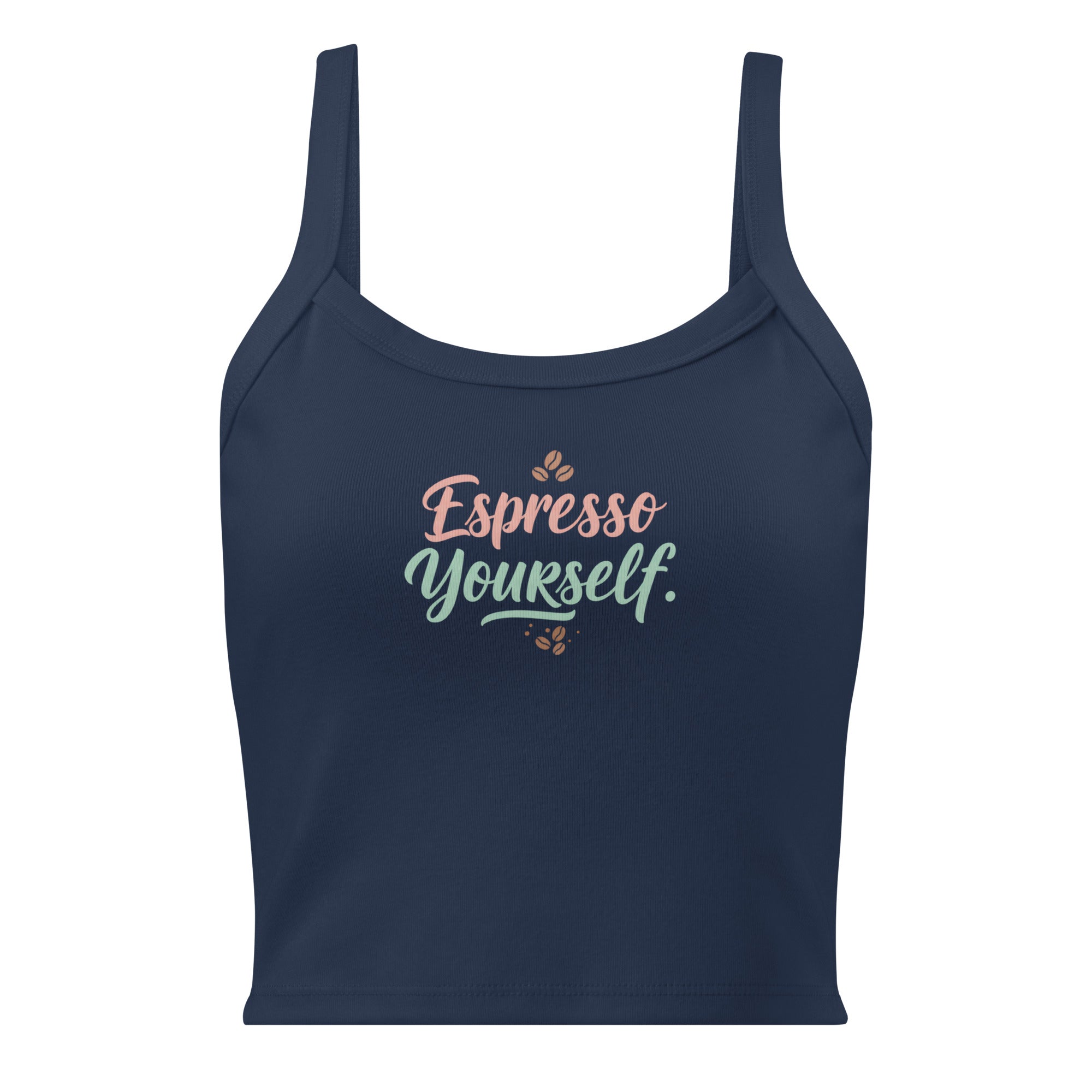Women’s micro-rib tank top | Espresso Yourself micro-rib tank top AwRans Clothing womens-micro-rib-tank-top-solid-navy-blend-front-67ea7c7a0a6a7