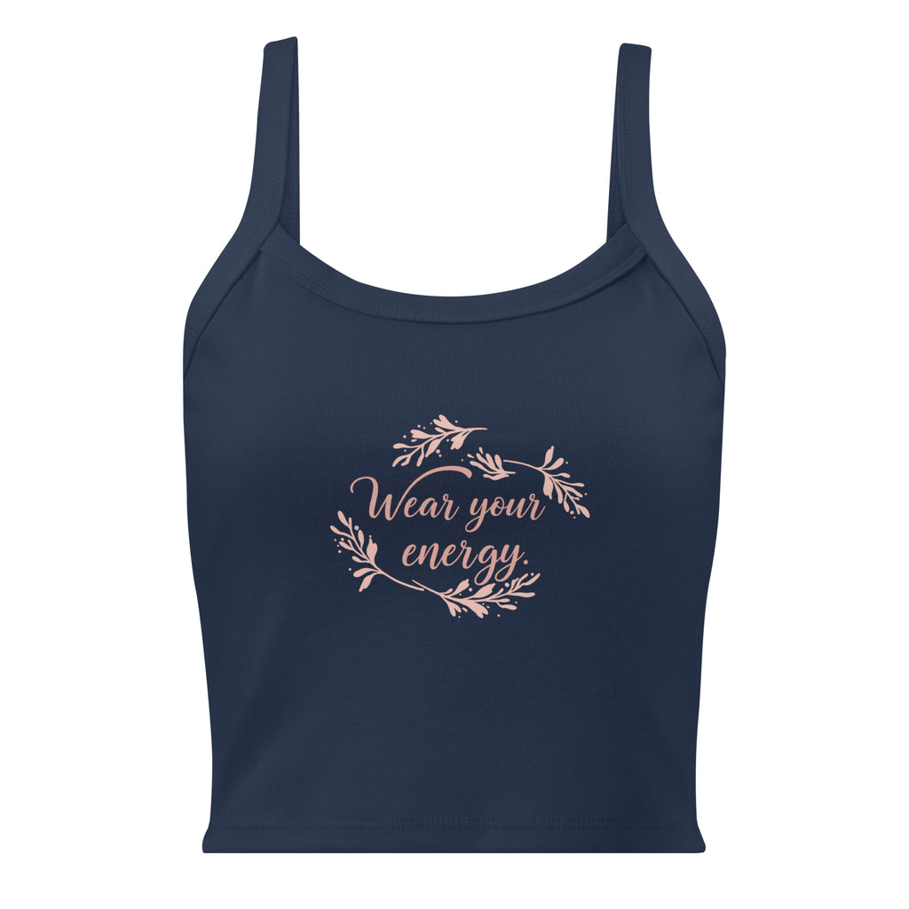 Women’s micro-rib tank top | Wear Your Energy micro-rib tank top AwRans Clothing womens-micro-rib-tank-top-solid-navy-blend-front-67ea7eef31e8a