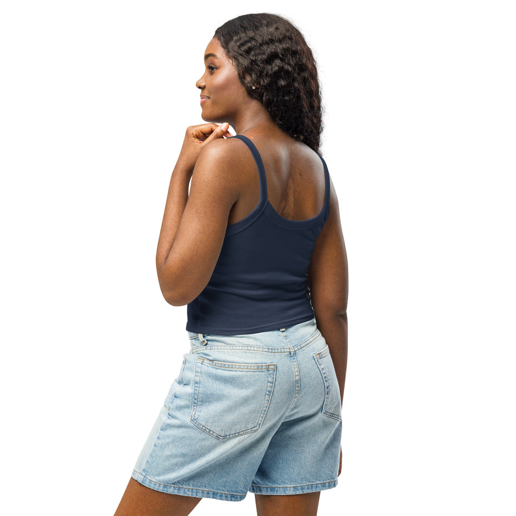 Women’s micro-rib tank top | Ribbed & Radiant micro-rib tank top AwRans Clothing womens-micro-rib-tank-top-solid-navy-blend-left-back-67ea7bdd109c7