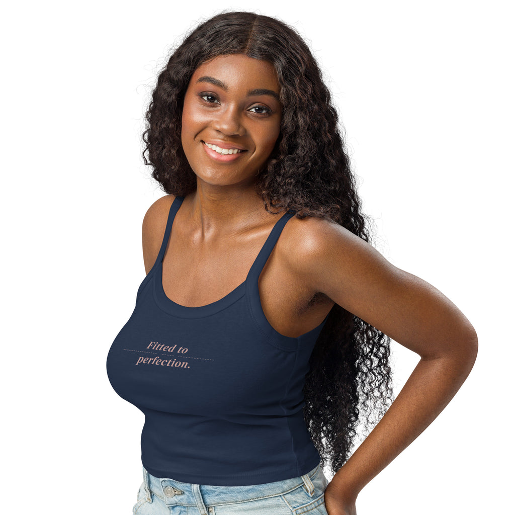 Women’s micro-rib tank top | Fitted To Perfection micro-rib tank top AwRans Clothing womens-micro-rib-tank-top-solid-navy-blend-left-front-67ea7a0cc2293