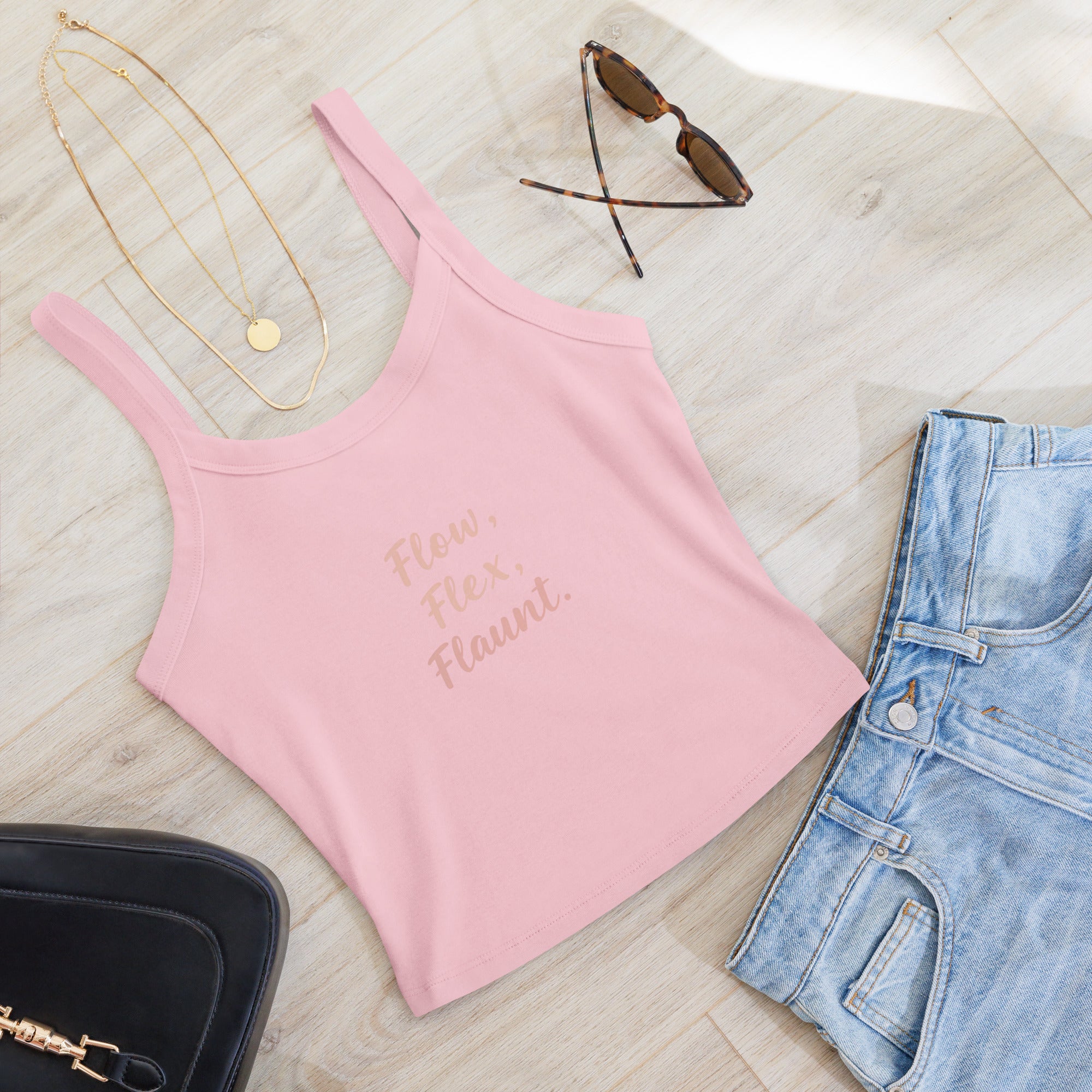 Women’s micro-rib tank top | Flow,Flex,Flaunt. micro-rib tank top AwRans Clothing womens-micro-rib-tank-top-solid-pink-blend-front-67ea77bc58fe3
