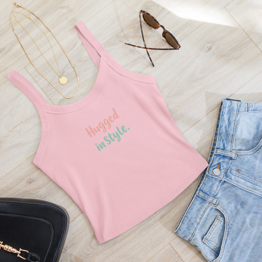 Women’s micro-rib tank top | Hugged In Style micro-rib tank top AwRans Clothing womens-micro-rib-tank-top-solid-pink-blend-front-67ea7b429666c