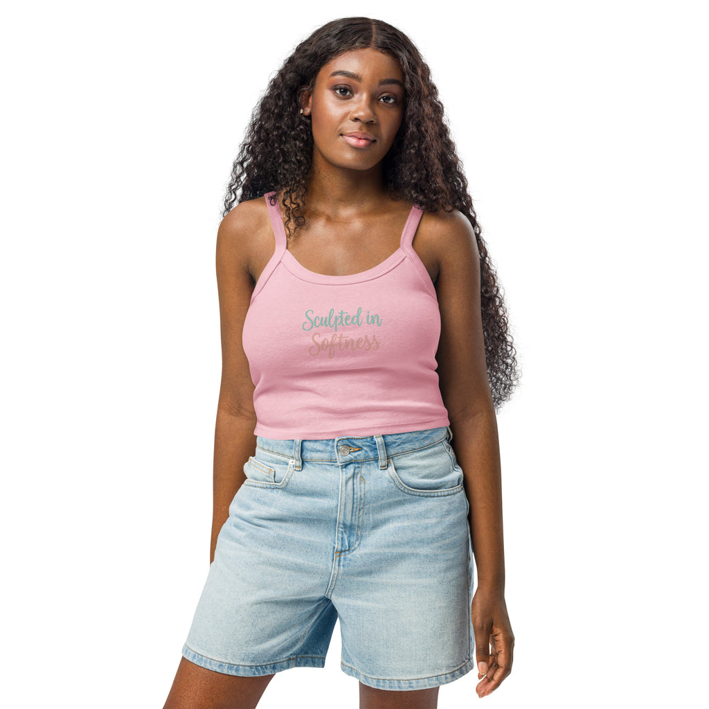 Women’s micro-rib tank top | Sculpted In Softness micro-rib tank top AwRans Clothing womens-micro-rib-tank-top-solid-pink-blend-front-67ea7db42e56d