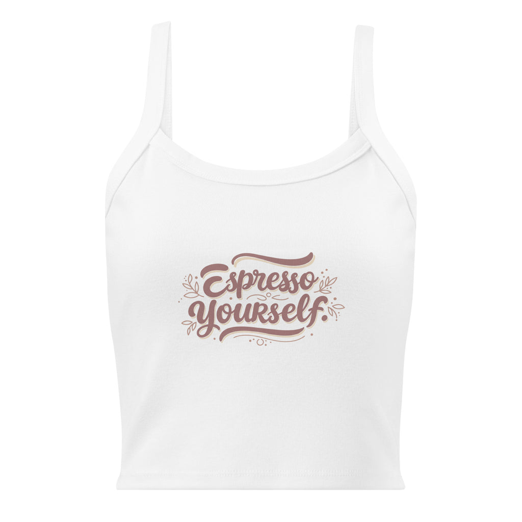 Women’s micro-rib tank top | Espresso Yourself micro-rib tank top AwRans Clothing womens-micro-rib-tank-top-solid-white-blend-front-67ea77221d9be