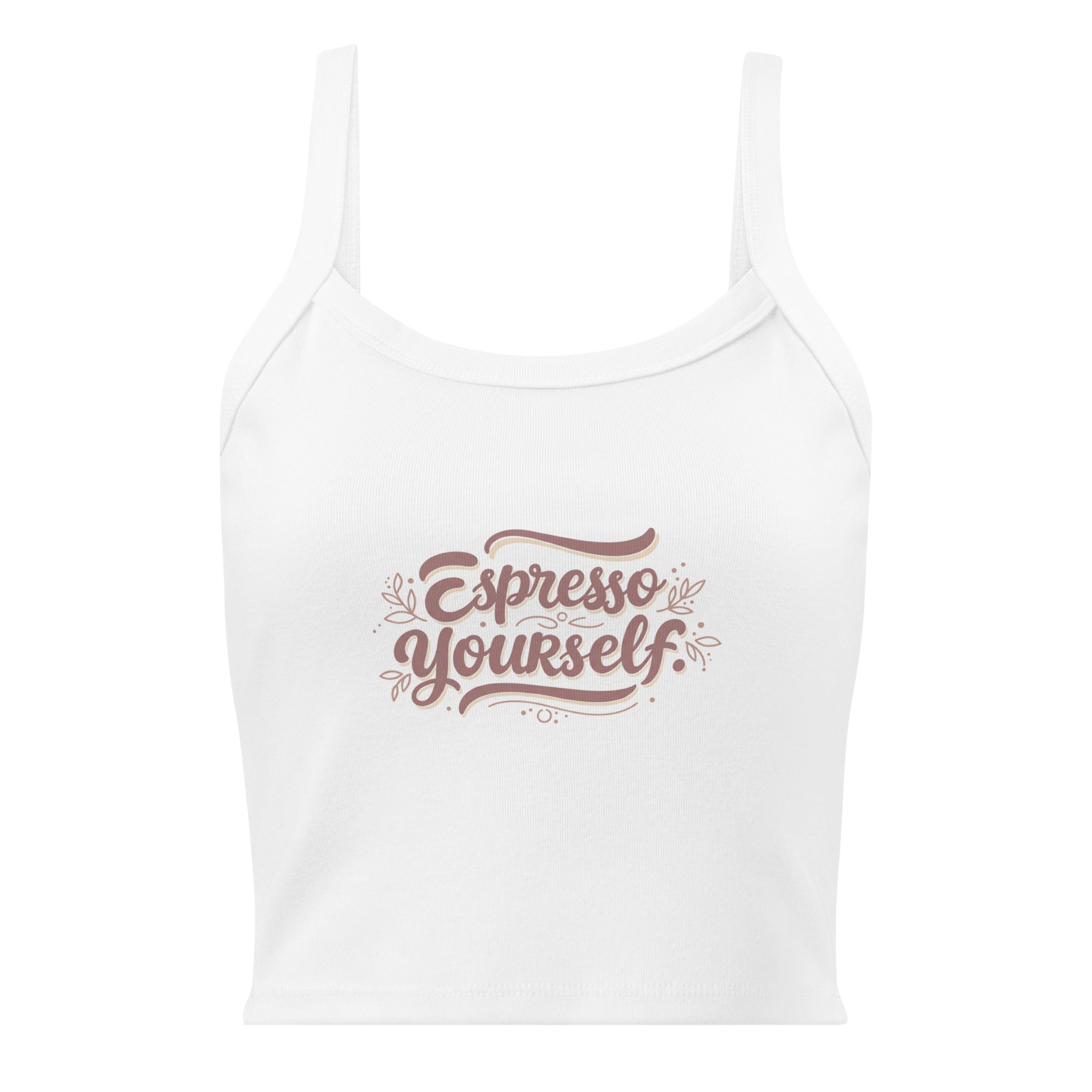 Women’s micro-rib tank top | Espresso Yourself micro-rib tank top AwRans Clothing womens-micro-rib-tank-top-solid-white-blend-front-67ea77221d9be