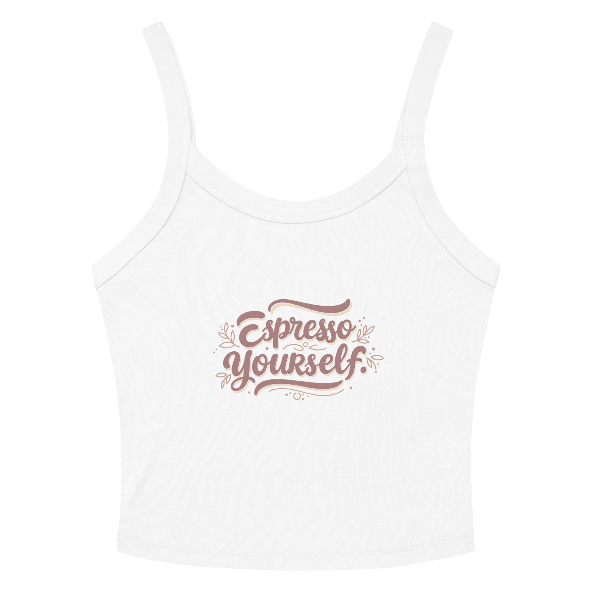 Women’s micro-rib tank top | Espresso Yourself Solid White Blend micro-rib tank top AwRans Clothing womens-micro-rib-tank-top-solid-white-blend-front-67ea77221fe53