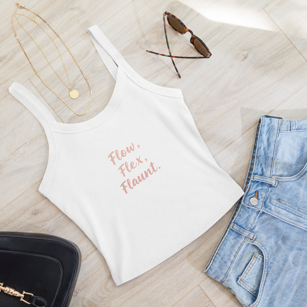 Women’s micro-rib tank top | Flow,Flex,Flaunt. micro-rib tank top AwRans Clothing womens-micro-rib-tank-top-solid-white-blend-front-67ea77bc5af98