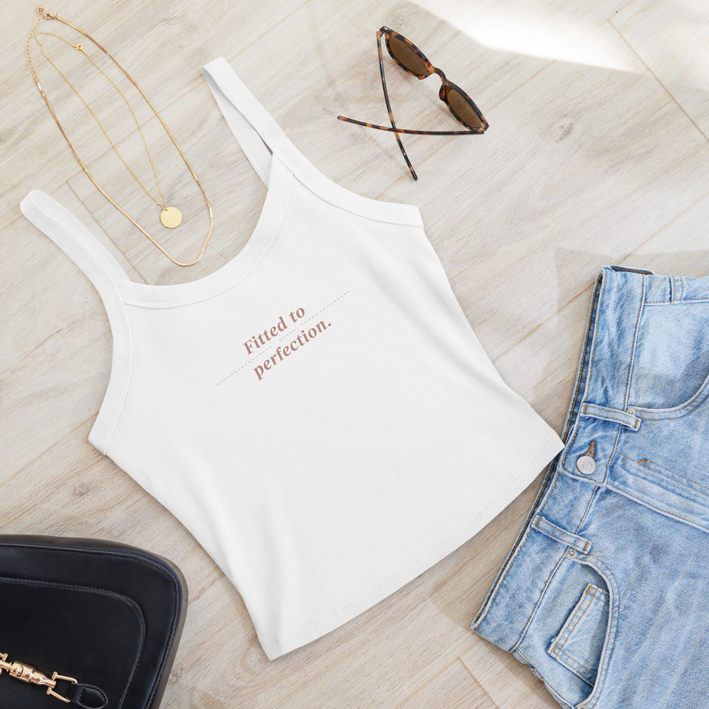 Women’s micro-rib tank top | Fitted To Perfection micro-rib tank top AwRans Clothing womens-micro-rib-tank-top-solid-white-blend-front-67ea7a0ccaf09