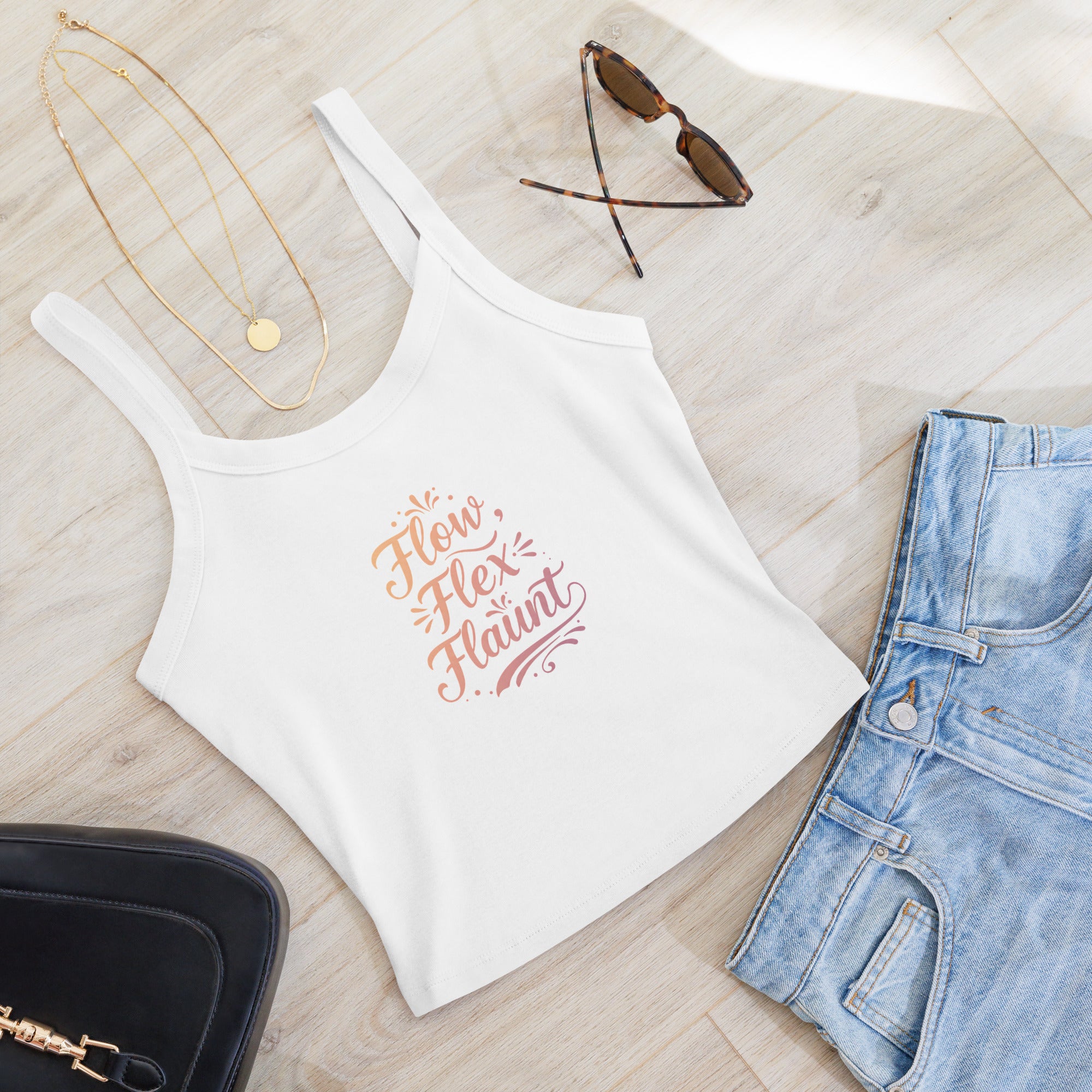 Women’s micro-rib tank top | Flow,Flex,Flaunt. micro-rib tank top AwRans Clothing womens-micro-rib-tank-top-solid-white-blend-front-67ea7aa85b631