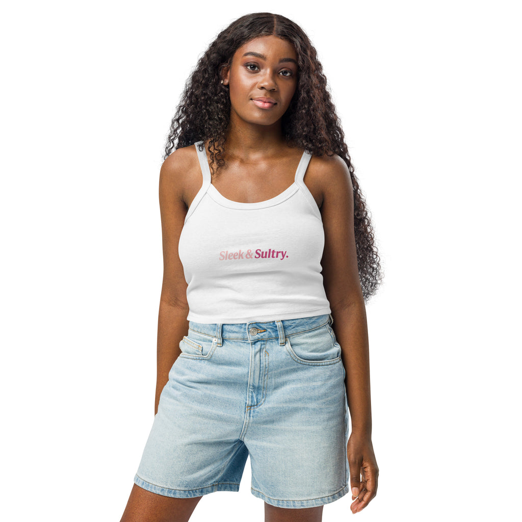 Women’s micro-rib tank top | Sleek & Sultry micro-rib tank top AwRans Clothing womens-micro-rib-tank-top-solid-white-blend-front-67ea7e5107cac