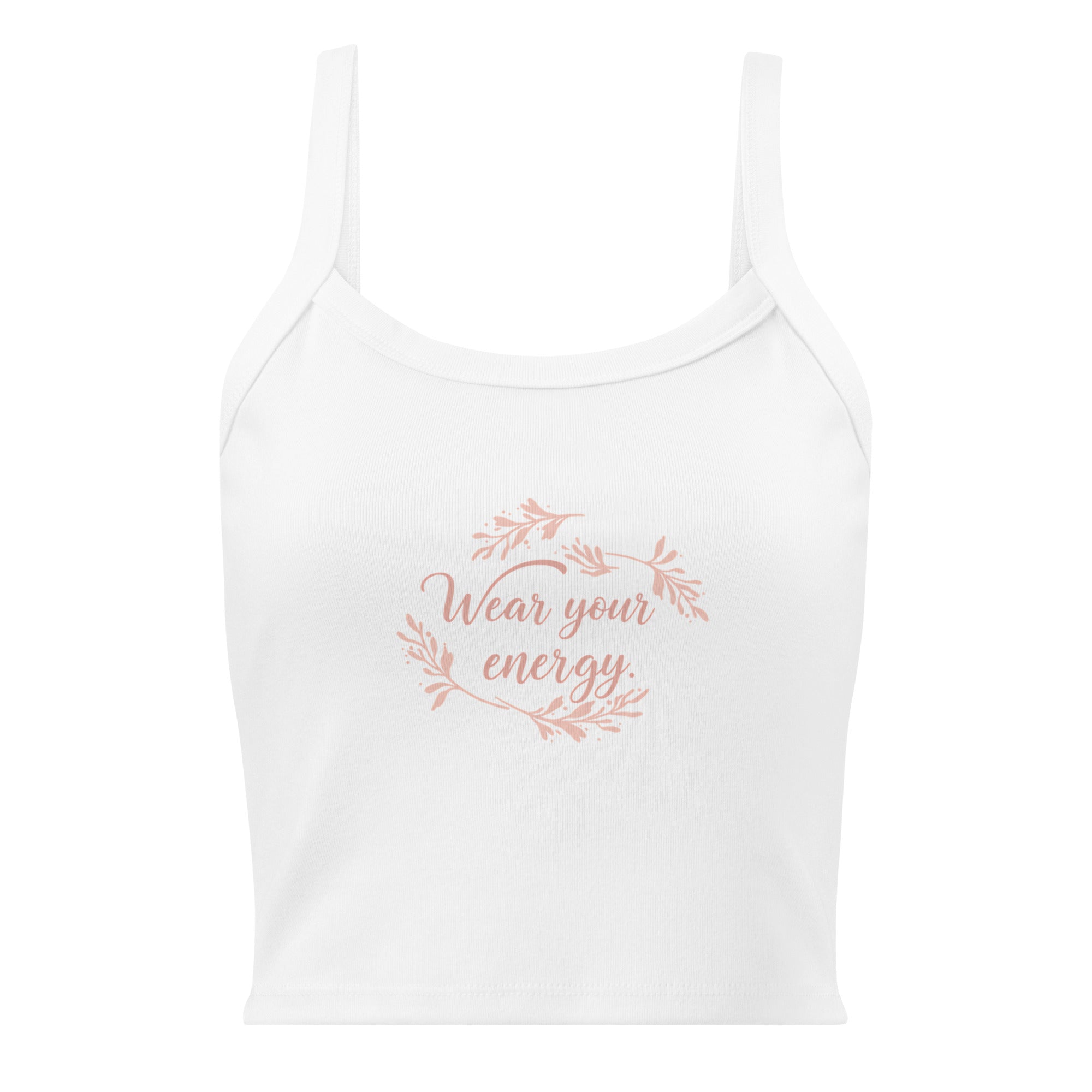 Women’s micro-rib tank top | Wear Your Energy micro-rib tank top AwRans Clothing womens-micro-rib-tank-top-solid-white-blend-front-67ea7eef384f7