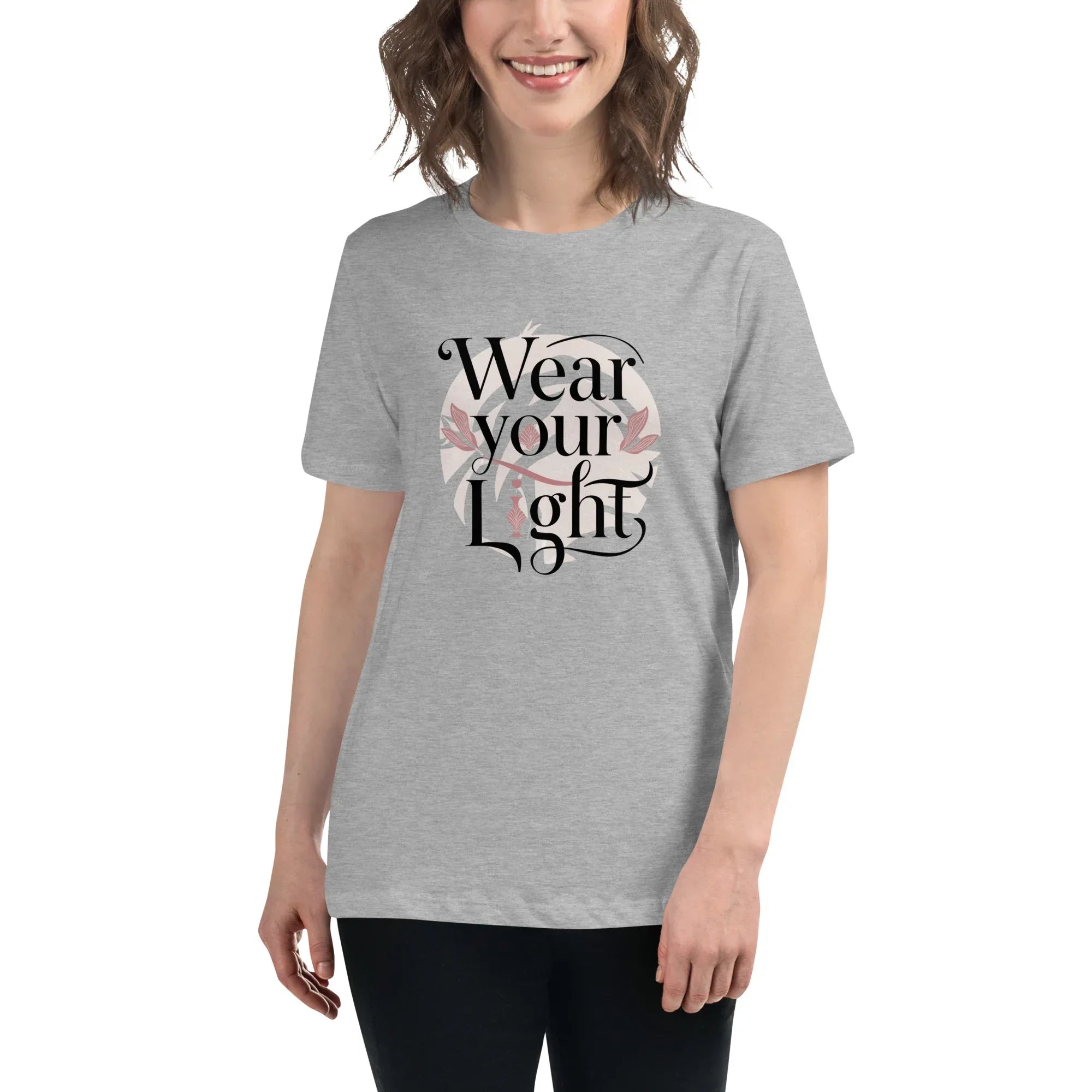 Women's Relaxed T-Shirt | Wear Your Light Athletic Heather Women's t-shirt AwRans Clothing womens-relaxed-t-shirt-athletic-heather-front-67a40a273607c