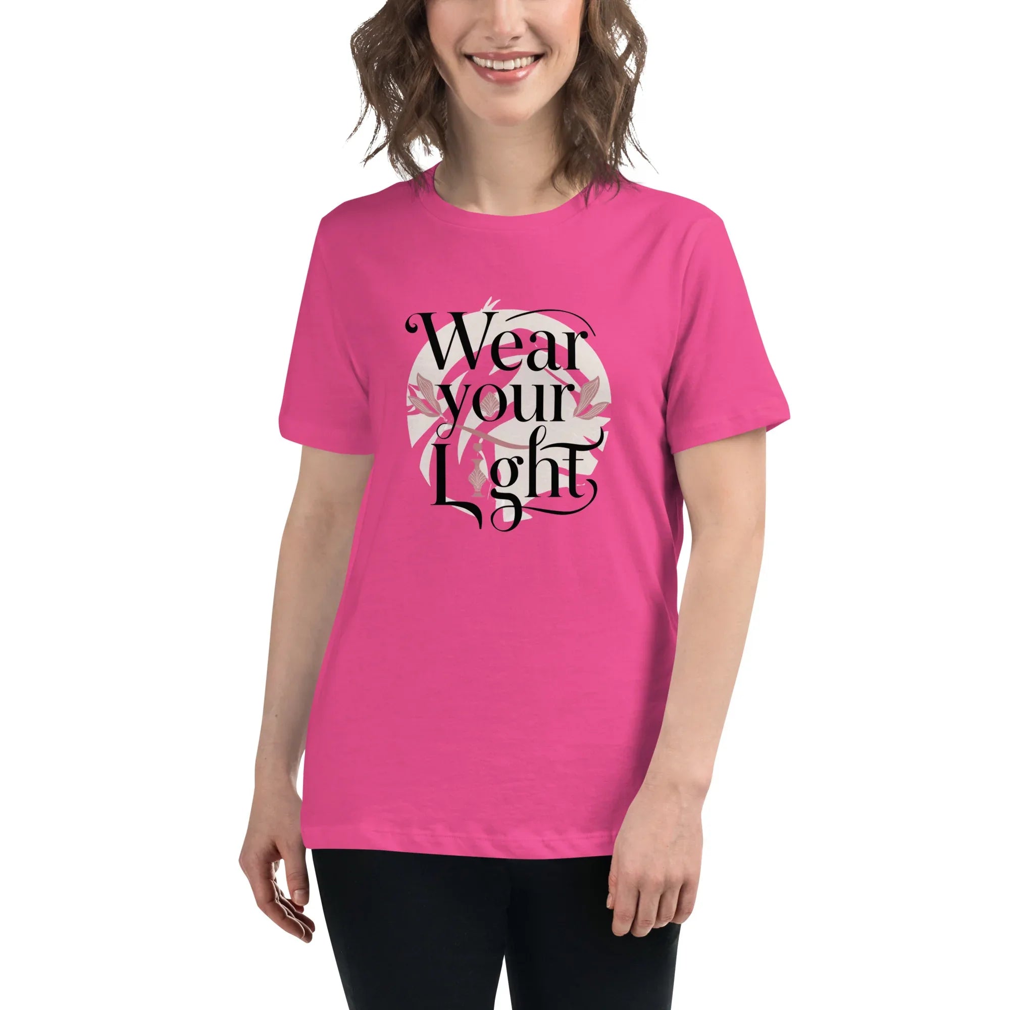Women's Relaxed T-Shirt | Wear Your Light Berry Women's t-shirt AwRans Clothing womens-relaxed-t-shirt-berry-front-67a40a27190ff