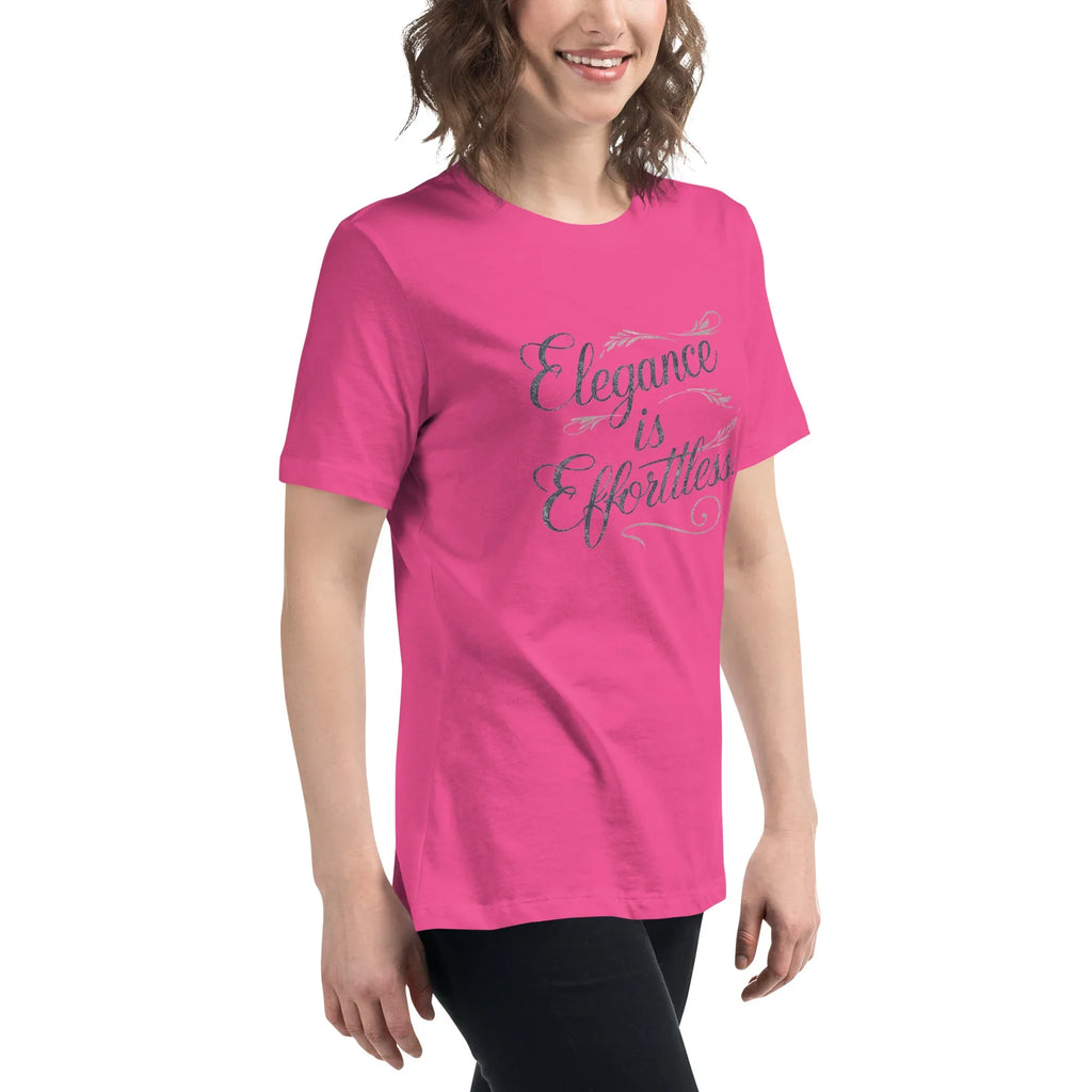 Women's Relaxed T-Shirt | Elegance Is Effortless Women's t-shirt AwRans Clothing womens-relaxed-t-shirt-berry-right-front-67a40dcd1917f