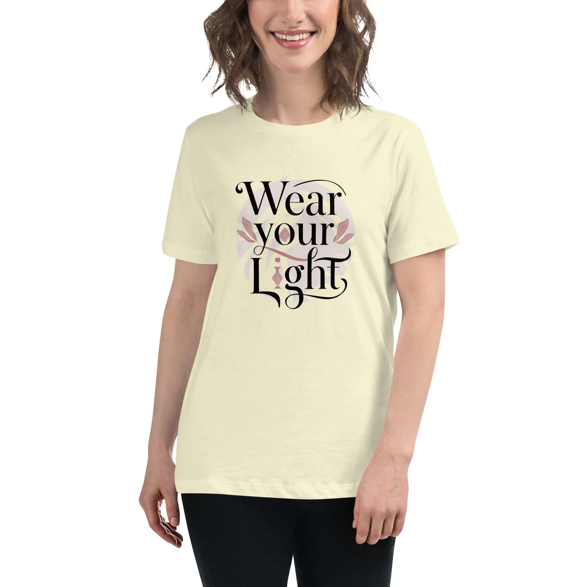 Women's Relaxed T-Shirt | Wear Your Light Citron Women's t-shirt AwRans Clothing womens-relaxed-t-shirt-citron-front-67a40a2779e29