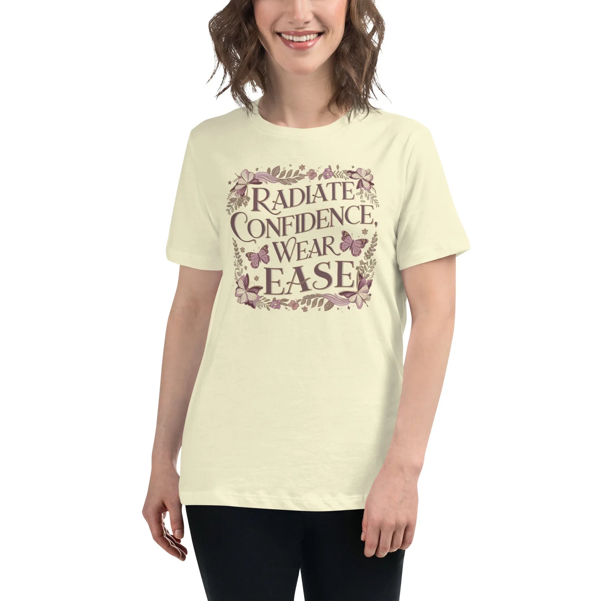 Women's Relaxed T-Shirt | Radiate Confidence Ease - AwRans Clothing