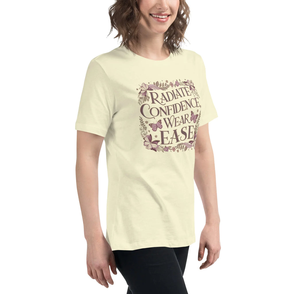 Women's Relaxed T-Shirt | Radiate Confidence Ease Women's t-shirt AwRans Clothing womens-relaxed-t-shirt-citron-right-front-67a40ed8cc5b5
