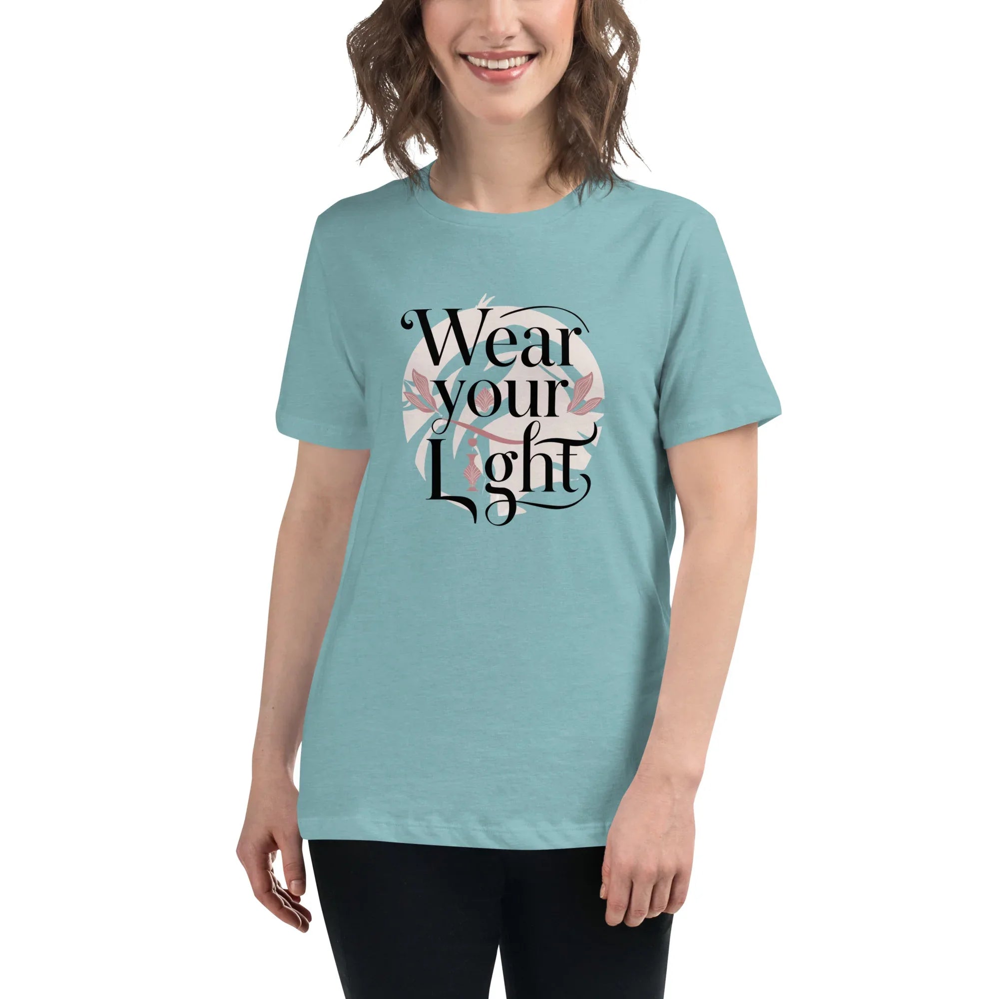 Women's Relaxed T-Shirt | Wear Your Light Heather Blue Lagoon Women's t-shirt AwRans Clothing womens-relaxed-t-shirt-heather-blue-lagoon-front-67a40a272c2f8