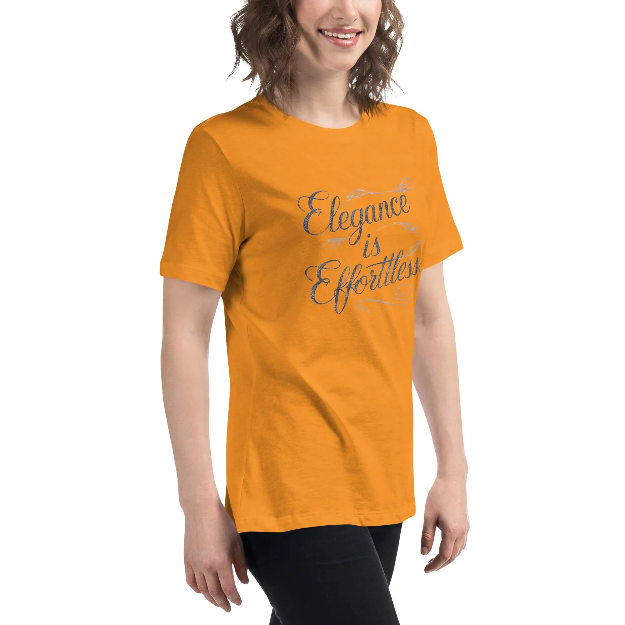 Women's Relaxed T-Shirt | Elegance Is Effortless Women's t-shirt AwRans Clothing womens-relaxed-t-shirt-heather-marmalade-right-front-67a40dcd29040