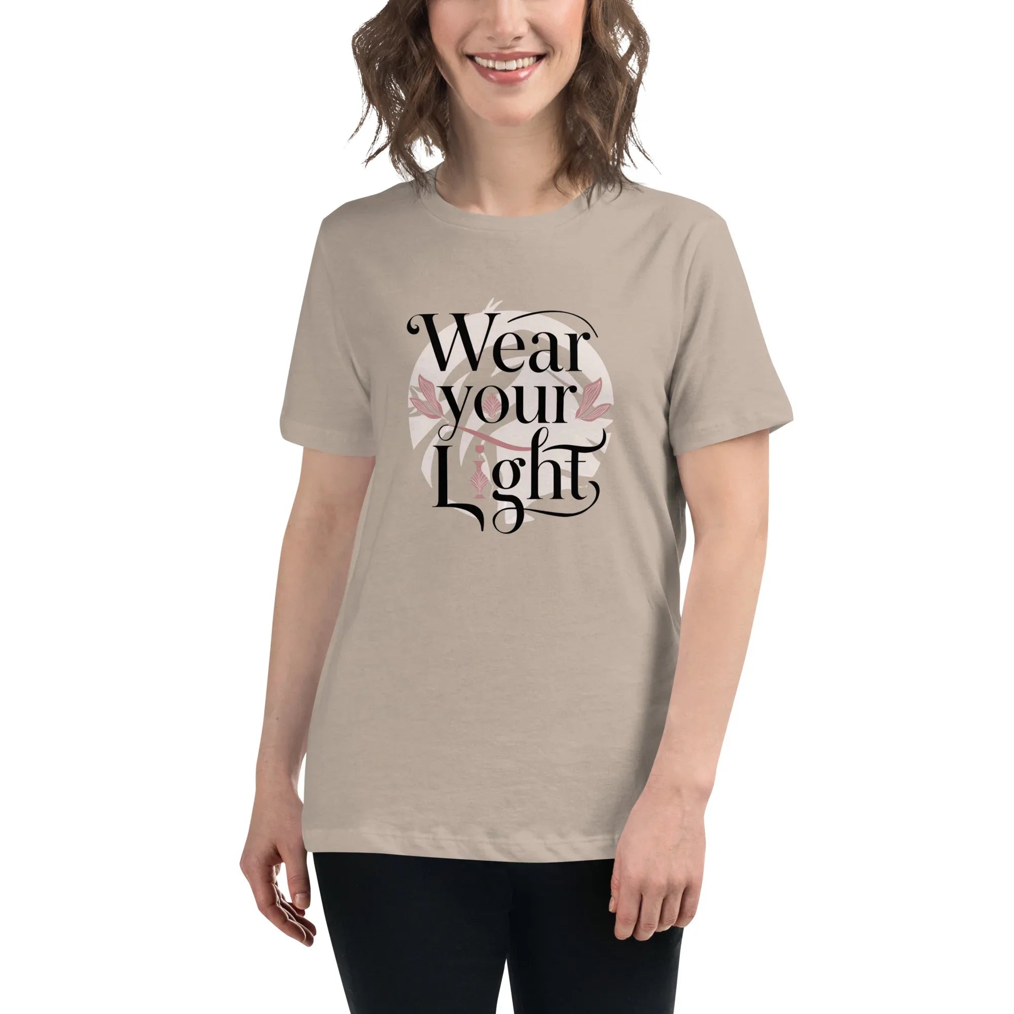 Women's Relaxed T-Shirt | Wear Your Light Heather Stone Women's t-shirt AwRans Clothing womens-relaxed-t-shirt-heather-stone-front-67a40a2740805