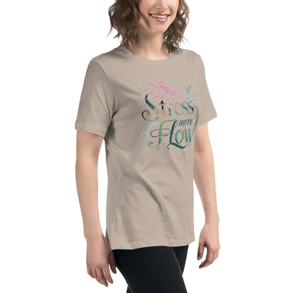 Women's Relaxed T-Shirt | Less Stress More Flow - AwRans Clothing