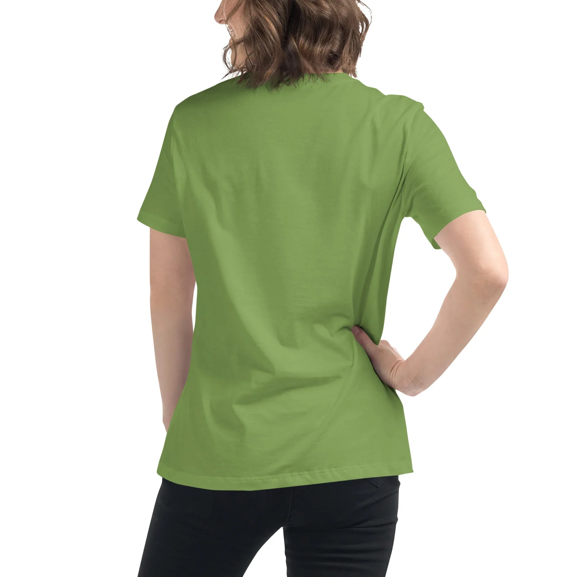 Women's Relaxed T-Shirt | Less Stress More Flow Women's t-shirt AwRans Clothing womens-relaxed-t-shirt-leaf-back-67a40c211108e