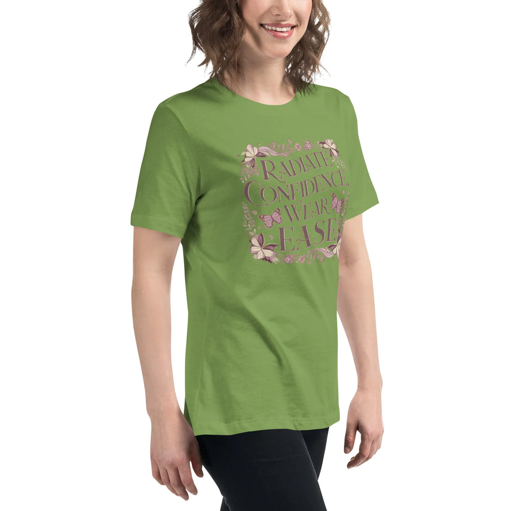 Women's Relaxed T-Shirt | Radiate Confidence Ease Women's t-shirt AwRans Clothing womens-relaxed-t-shirt-leaf-right-front-67a40ed864f88