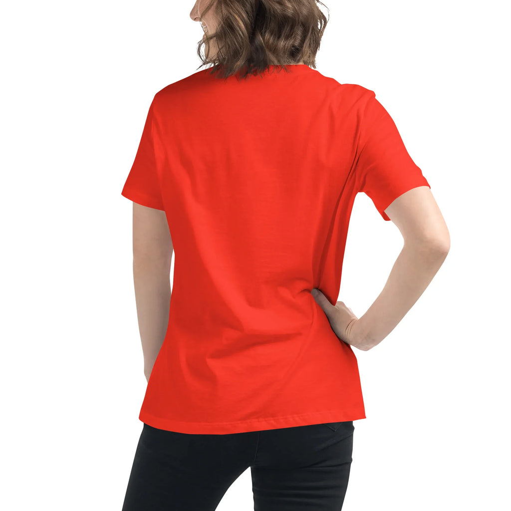 Women's Relaxed T-Shirt | Less Stress More Flow Women's t-shirt AwRans Clothing womens-relaxed-t-shirt-poppy-back-67a40a8ae2a1f