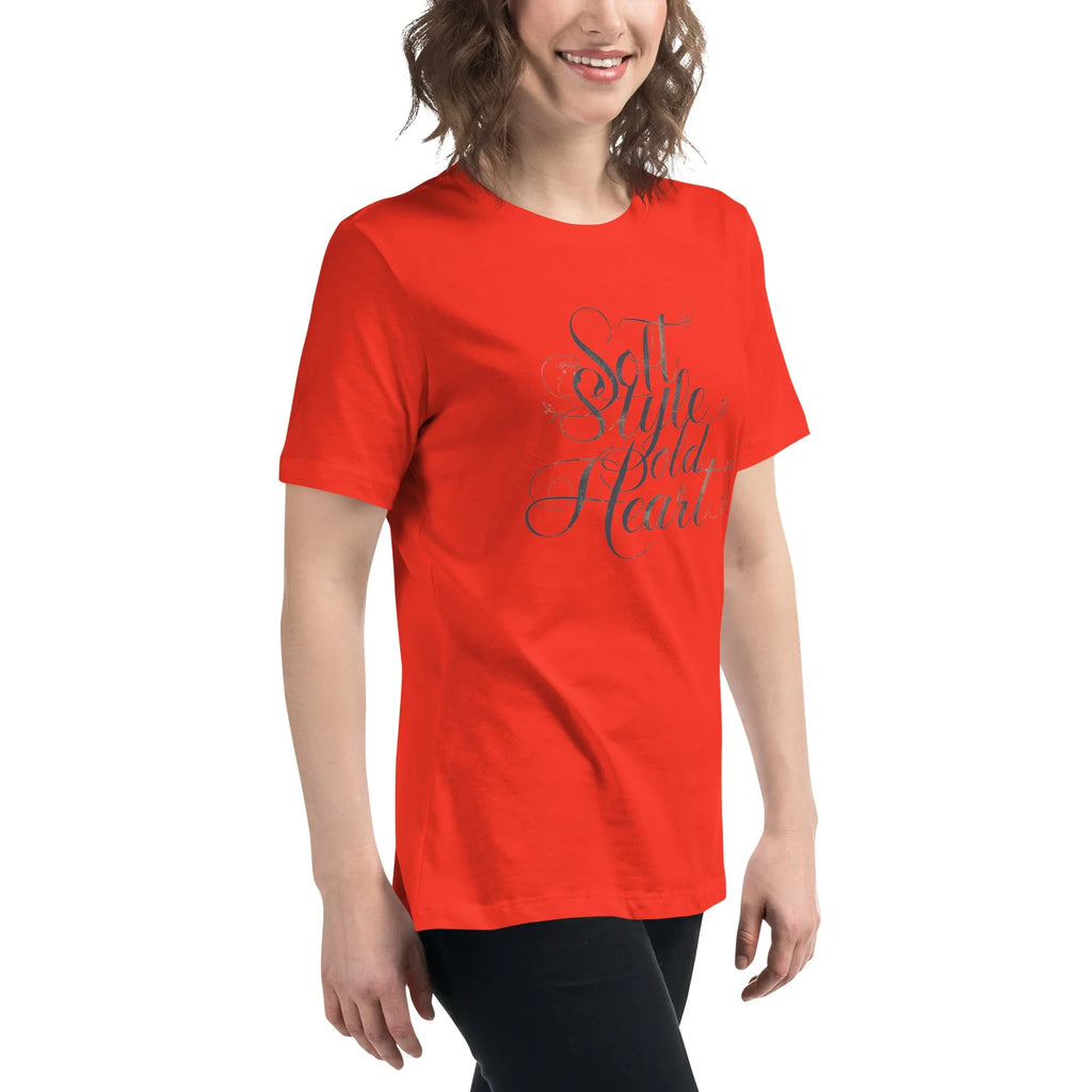 Women's Relaxed T-Shirt | Soft Style Heart Women's t-shirt AwRans Clothing womens-relaxed-t-shirt-poppy-right-front-67a40d035adda