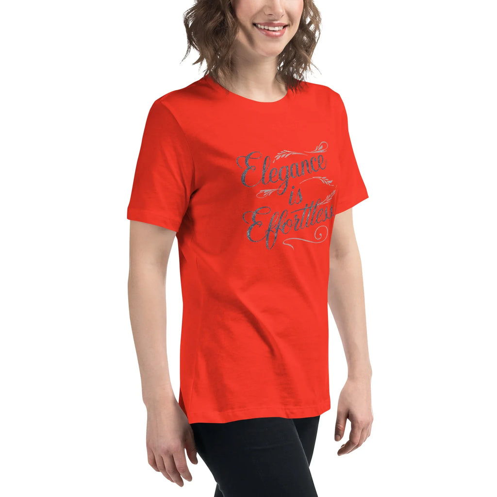 Women's Relaxed T-Shirt | Elegance Is Effortless Women's t-shirt AwRans Clothing womens-relaxed-t-shirt-poppy-right-front-67a40dcd0aa05