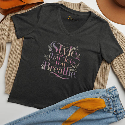 Women’s Relaxed V-Neck T-Shirt | Style That Lets You Breathe - AwRans Clothing