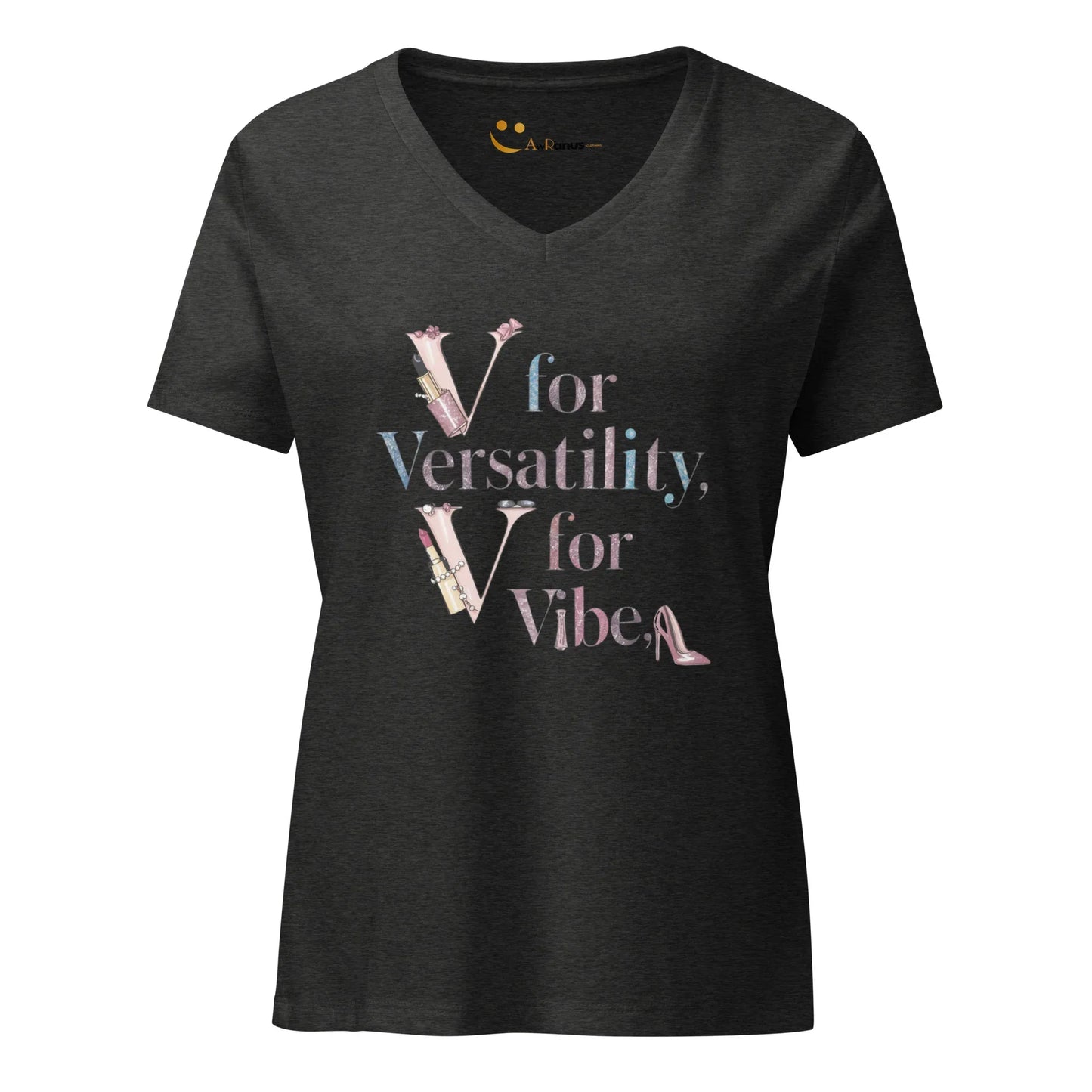 Women’s Relaxed V-Neck T-Shirt | V For Versatility,For Vibe - AwRans Clothing
