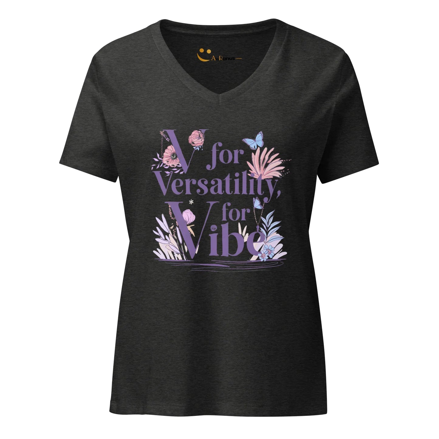 Women’s Relaxed V-Neck T-Shirt | V For Versatility,For Vibe - AwRans Clothing