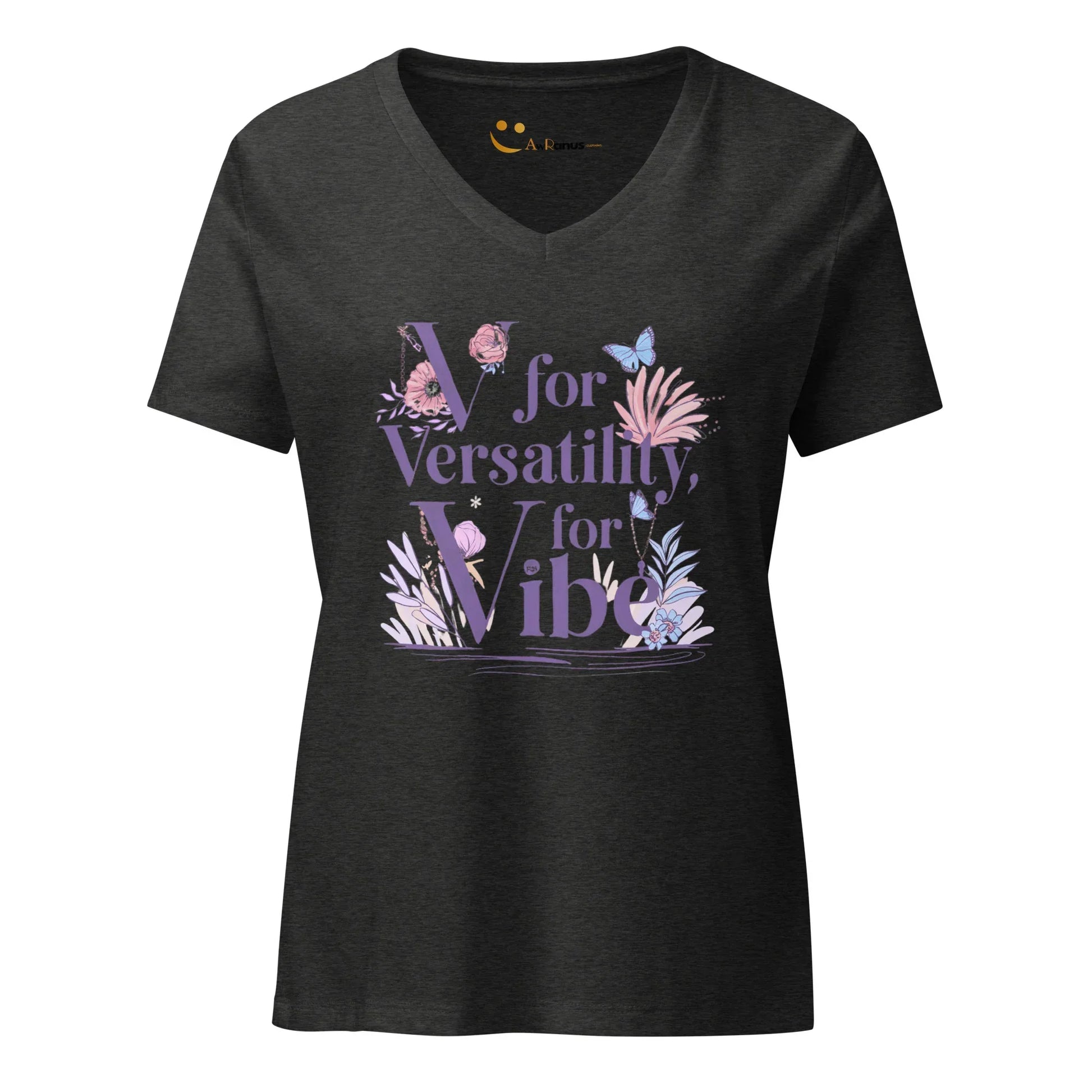 Women’s Relaxed V-Neck T-Shirt | V For Versatility,For Vibe - AwRans Clothing