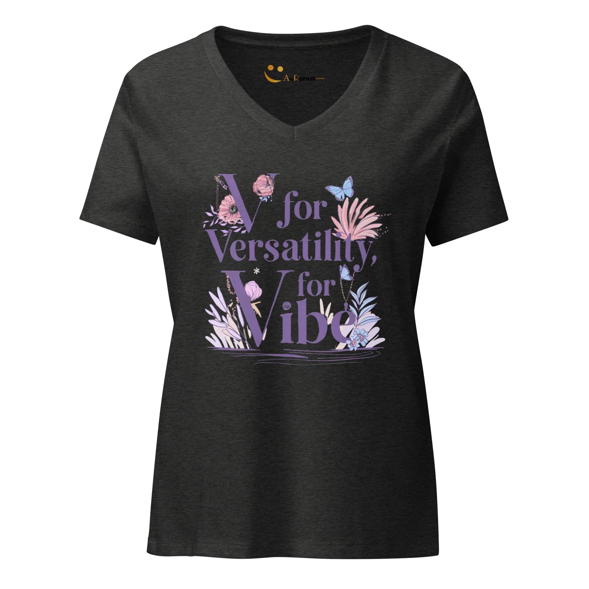 Women’s Relaxed V-Neck T-Shirt | V For Versatility,For Vibe - AwRans Clothing