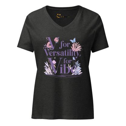 Women’s Relaxed V-Neck T-Shirt | V For Versatility,For Vibe - AwRans Clothing