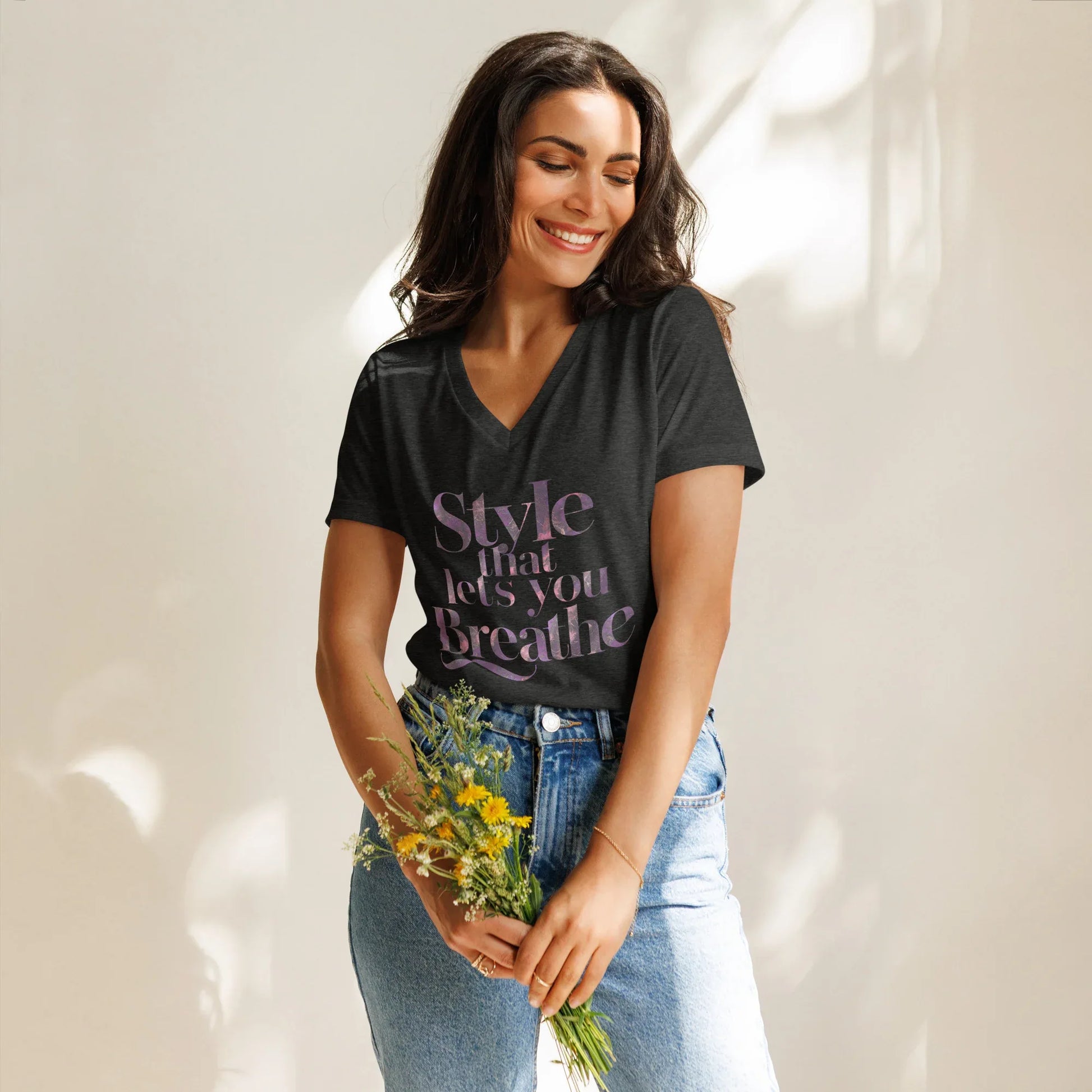 Women’s Relaxed V-Neck T-Shirt | Style That Lets You Breathe - AwRans Clothing