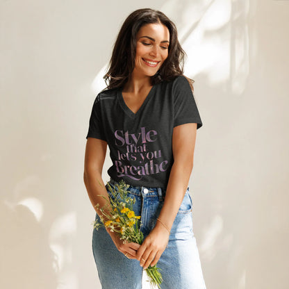 Women’s Relaxed V-Neck T-Shirt | Style That Lets You Breathe - AwRans Clothing