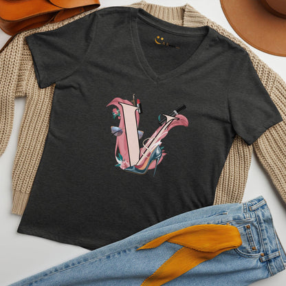 Women’s Relaxed V-Neck T-Shirt | V - AwRans Clothing