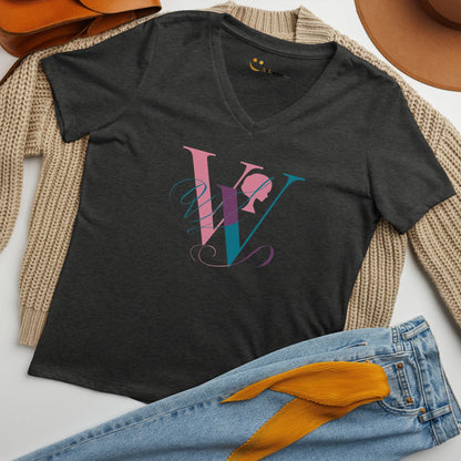 Women’s Relaxed V-Neck T-Shirt | W - AwRans Clothing