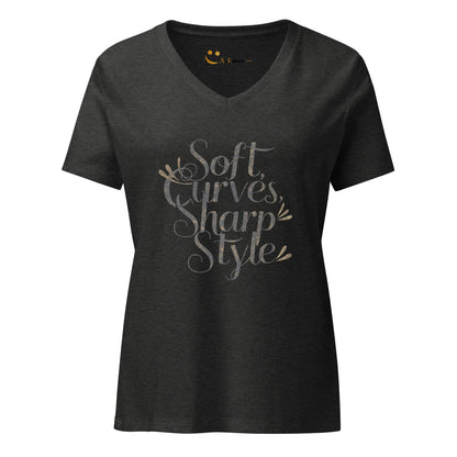 Women’s Relaxed V-Neck T-Shirt | Soft Curves Sharp Style - AwRans Clothing