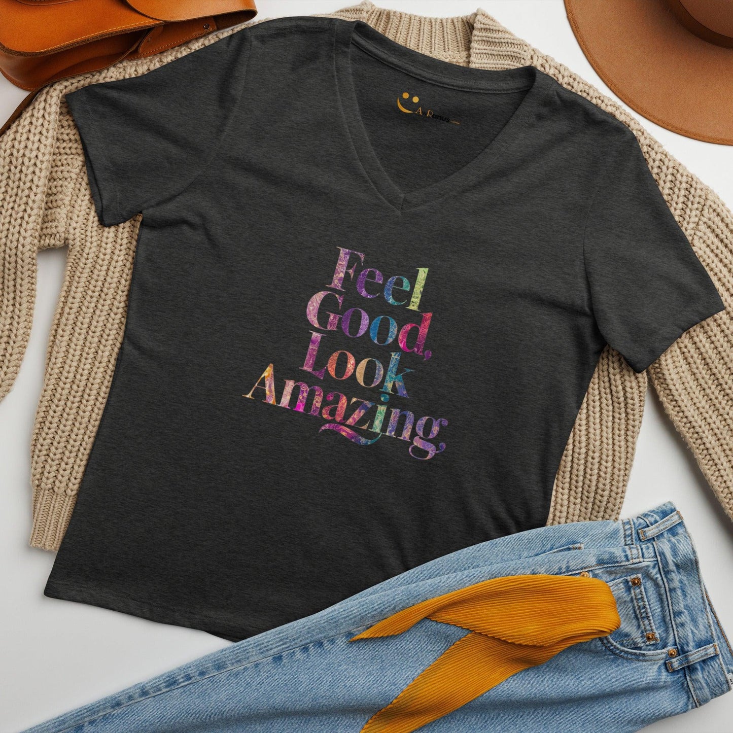 Women’s Relaxed V-Neck T-Shirt | Feel Good Look Amazing - AwRans Clothing