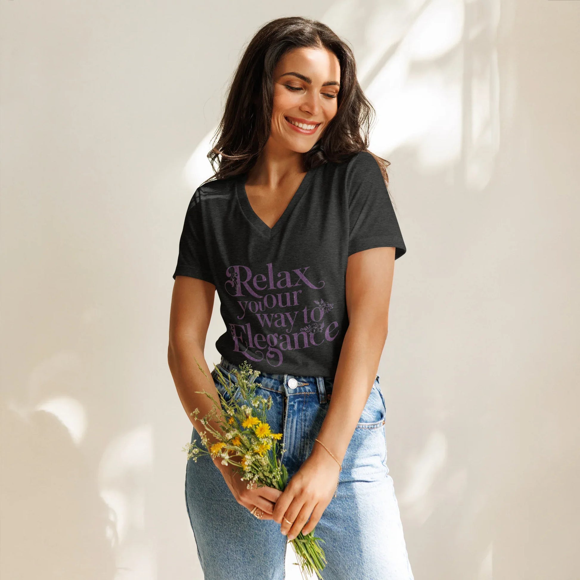 Women’s Relaxed V-Neck T-Shirt | Relax Your Way To Elegnce - AwRans Clothing