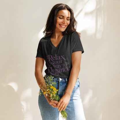 Women’s Relaxed V-Neck T-Shirt | Relax Your Way To Elegnce - AwRans Clothing