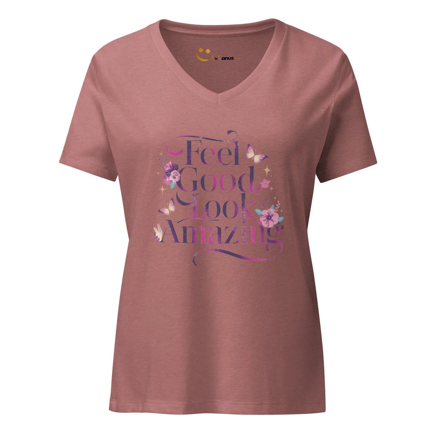 Women’s Relaxed V-Neck T-Shirt | Feel Good Look Amazing - AwRans Clothing