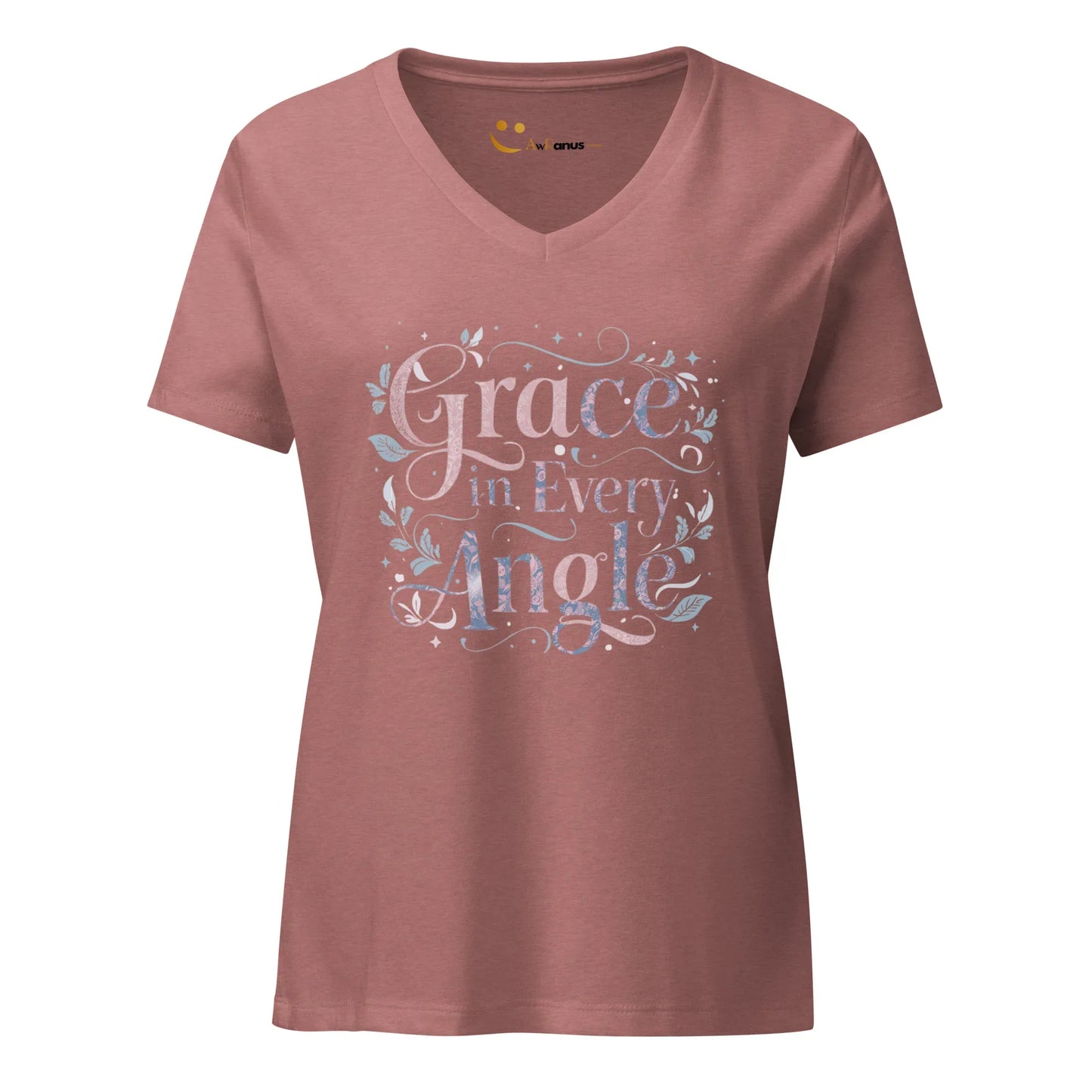 Women’s Relaxed V-Neck T-Shirt | Grace In Every Angle - AwRans Clothing