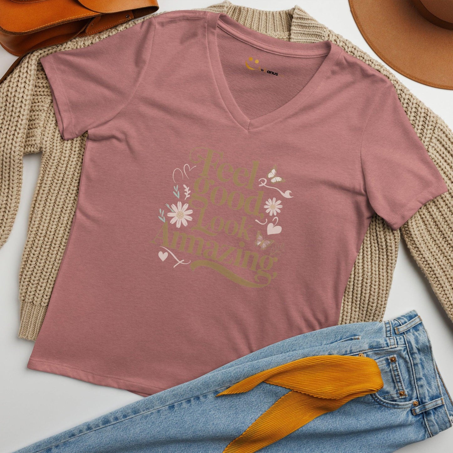 Women’s Relaxed V-Neck T-Shirt | Feel Good Look Amazing - AwRans Clothing